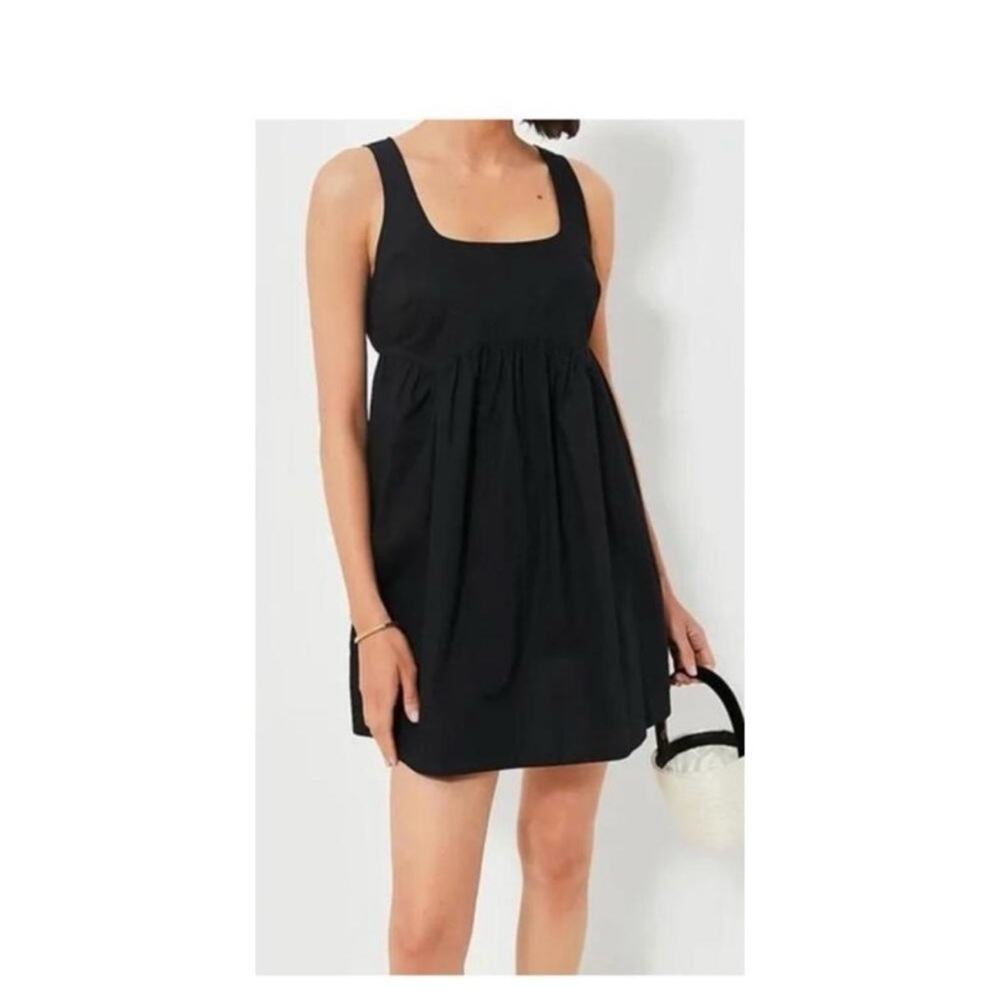 Pomander Place Porto Dress M NWT Black Sleeveless Mini Cotton Babydoll Style - Picture 12 of 12